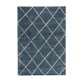 Teppich Hochflor - Grand Lines Blau Creme - product
