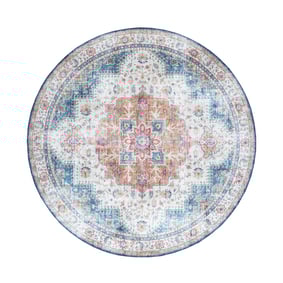 Teppich Vintage Rund - Azara Hellblau - product