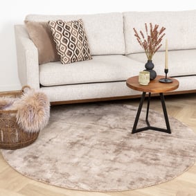 Viskose Teppich Rund - Pearl Taupe