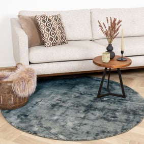 Viskose Teppich Rund - Pearl Türkis
