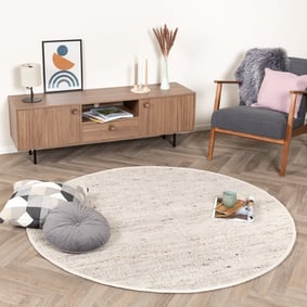 Wollteppich Rund - Dala Beige Meliert