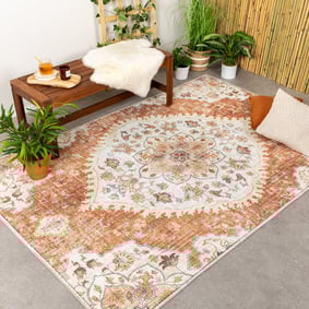 Vintage Gartenteppich - Santo Mandala Terrakotta