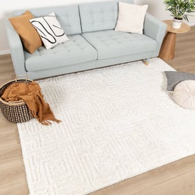 Skandinavischer Teppich - Lova Maze Creme