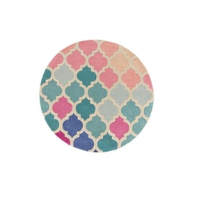 Moderner Teppich Rund - Illo Rosella Rosa Blau - product