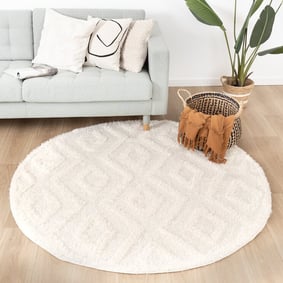 Teppich Skandinavisch Rund - Lova Diamond Creme