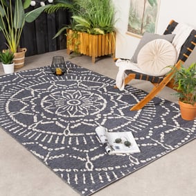 In- & Outdoor Teppich - Porto Aztec Grau Blau