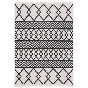 Geometrischer Teppich - Decio Teo Schwarz Weiß - product