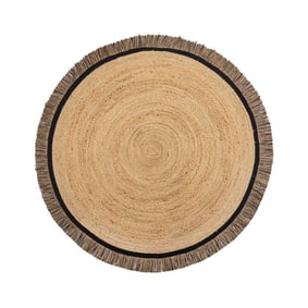 Jute Teppich Rund - Kahano Natur Schwarz - product