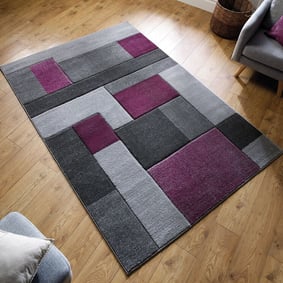 Moderner Teppich - Hando Cosmos Lila Grau 