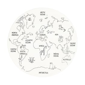 Kinderteppich Rund - Globe Creme - product