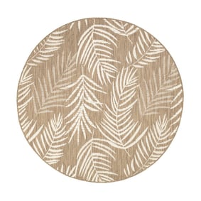 In- & Outdoor Teppich Rund - Malta Leaves Natur - product