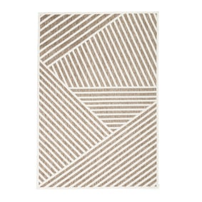 Teppich Modern - Nori Lines Weiß Taupe - product