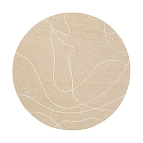 In- & Outdoor Teppich Rund - Porto Lines Creme - product