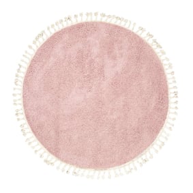 Teppich Hochflor Rund - Lofty Fringe Rosa - product