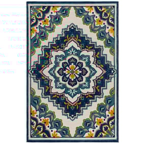 In- & Outdoor Teppich - Batio Floral Blau Grün - product