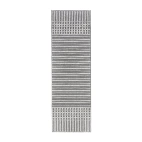 Waschbarer Läufer - Elto Stripe Grau - product
