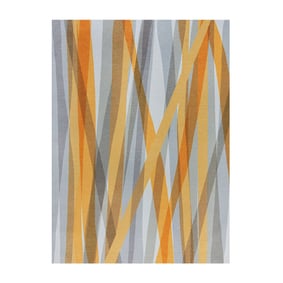 Waschbarer Teppich - Fabio Stripe Grau Gelb - product