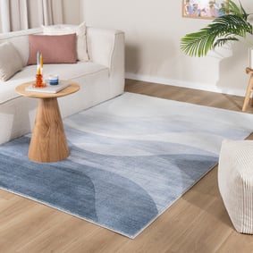 Moderner Teppich - Field Blau Grau