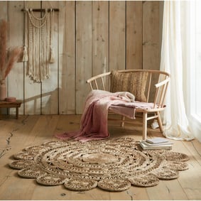 Jute Teppich Rund - Eduno Beige