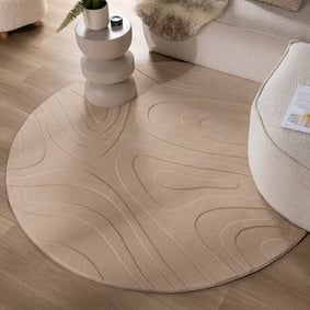 Runder Teppich Wohnzimmer - Charm Shapes Beige