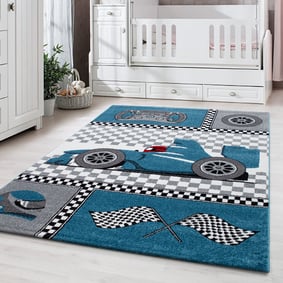 Teppich Kinderzimmer - Mila  Auto Blau