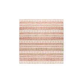 Quadratischer Boho Teppich - Basai 225 Rosa Creme - product
