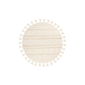 Boho Teppich Rund - Basai Fransen 525 Creme - product