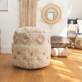 Kleiner Boho Hocker - Basai 125 Creme