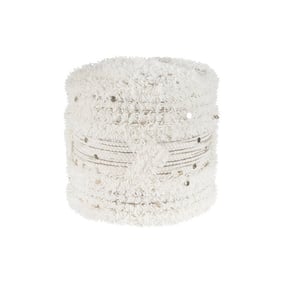 Kleiner Boho Hocker - Basai 425 Creme Grün - product