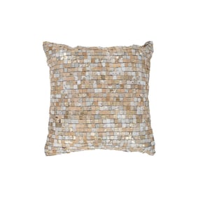 Leder Kissen Patchwork - Filz 100 Beige Gold - product