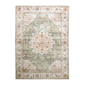 Vintage Gartenteppich - Santo Medaillon Olivgrün - product