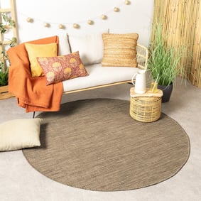 In- & Outdoor Teppich Rund - Malta Melange Natur