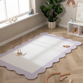 Teppich Kinderzimmer - Cloudy Border Lila