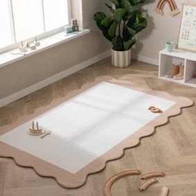 Teppich Kinderzimmer - Cloudy Border Beige