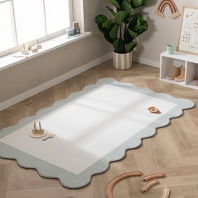 Teppich Kinderzimmer - Cloudy Border Minze