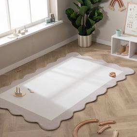 Teppich Kinderzimmer - Cloudy Border Taupe