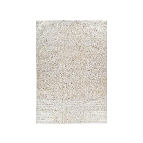 Teppich Patchwork Leder - Filz Beige Gold 100  - product