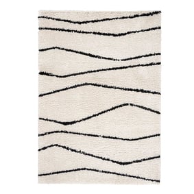 Teppich Hochflor - Grand Wire Creme Schwarz - product