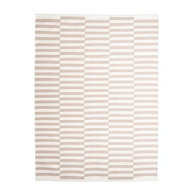 Baumwollteppich - Dazzle Blocks Beige Weiß - product