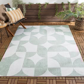 Gartenteppich Abstrakt - Groovy Tiles Grün