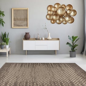 In- & Outdoor Teppich - Swash ZigZag 600 Braun Creme