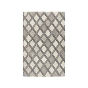 In- & Outdoor Teppich - Swash Diamonds 800 Creme Grau  - product