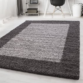Hochflor Teppich - Edge Grau
