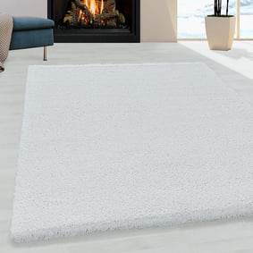 Hochflor Teppich - Fuzzy Weiß