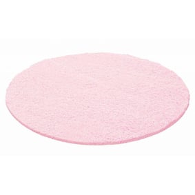 Hochflor Teppich Rund - Life Rosa
