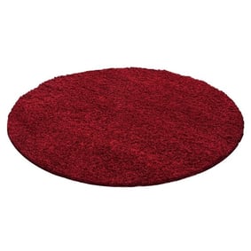 Hochflor Teppich Rund - Life Rot