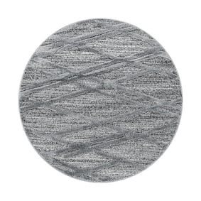 Teppich Skandinavisch Rund - Pitea Double Grau