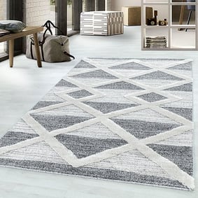 Teppich Skandinavisch - Pitea Lines Grau Creme