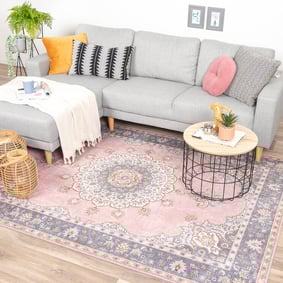 Teppich Vintage - Lily Medaillon Rosa
