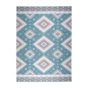 Outdoor Teppich Boho - Vedra Aztec Blau - product